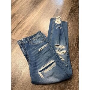 Bridge by GLY High Rise Ankle Skinny Jeans Distressed Medium Wash Size 31